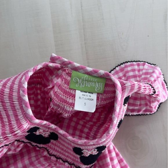 CLASSIC WHIMSY girls smocked Disney Minnie Mouse dress pink gingham 5Y cotton - Picture 4 of 7